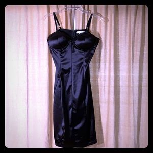 Sexy stretchy black corset dress.
